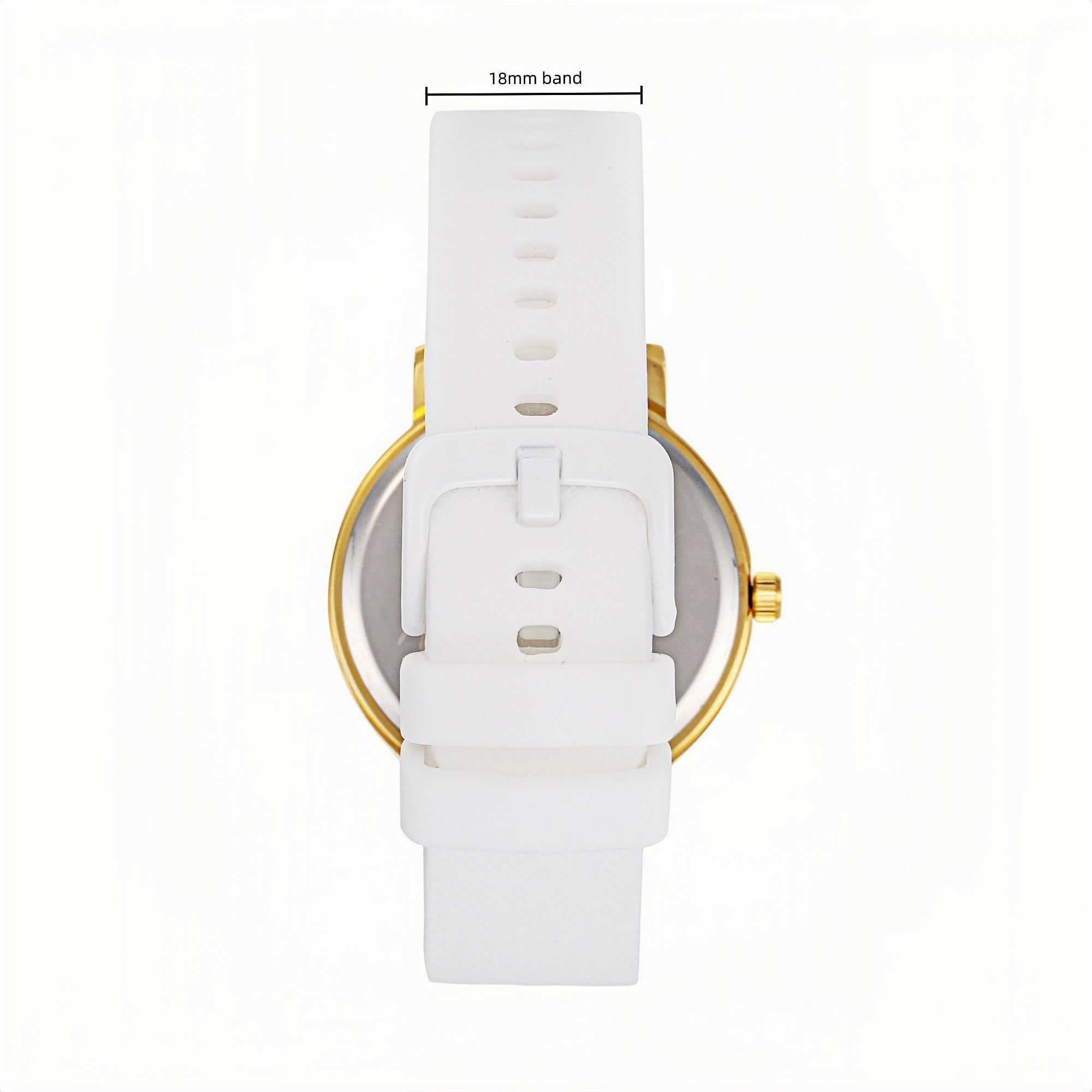 Olivia Numbers Silicone Watch in Gold with White silicone band, 38mm