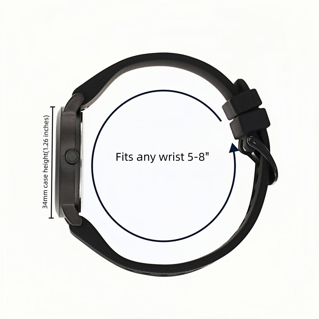 Olivia Silicone Watch - Mini (34mm) / Black / Black