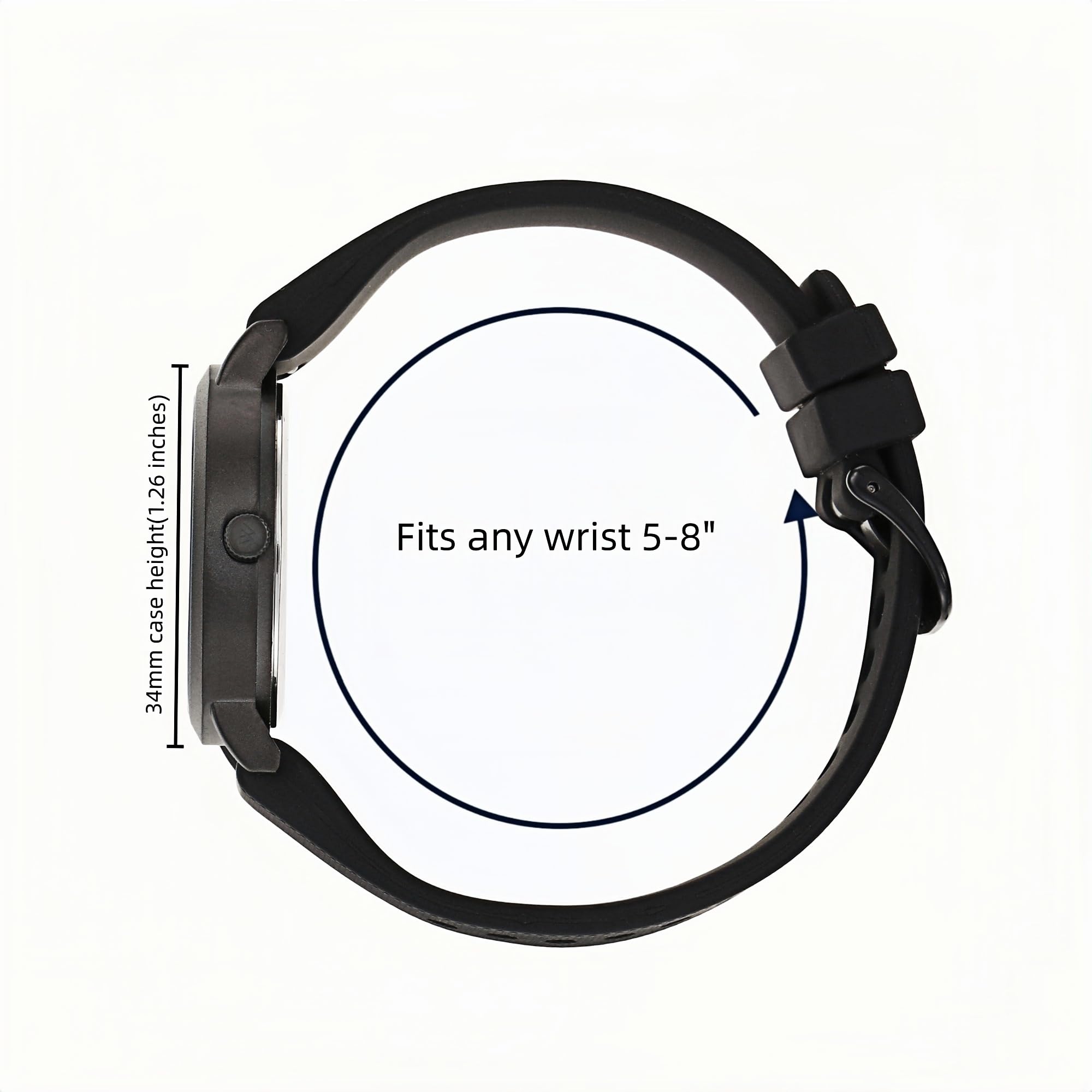 Olivia Silicone Watch - Mini (34mm) / Black / Black