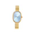 Michelle Oval Watch in Gold with Gold metal mesh band, 24mm