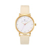 Olivia Crystal Watch in Gold with Beige leather band, 38mm