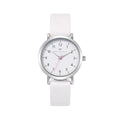 Olivia Numbers Silicone Watch in Silver with White silicone band, 34mm