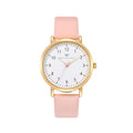 Olivia Numbers Leather Watch in Gold with Pink leather band, 38mm