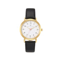 Olivia Numbers Leather Watch in Gold with Black leather band, 34mm