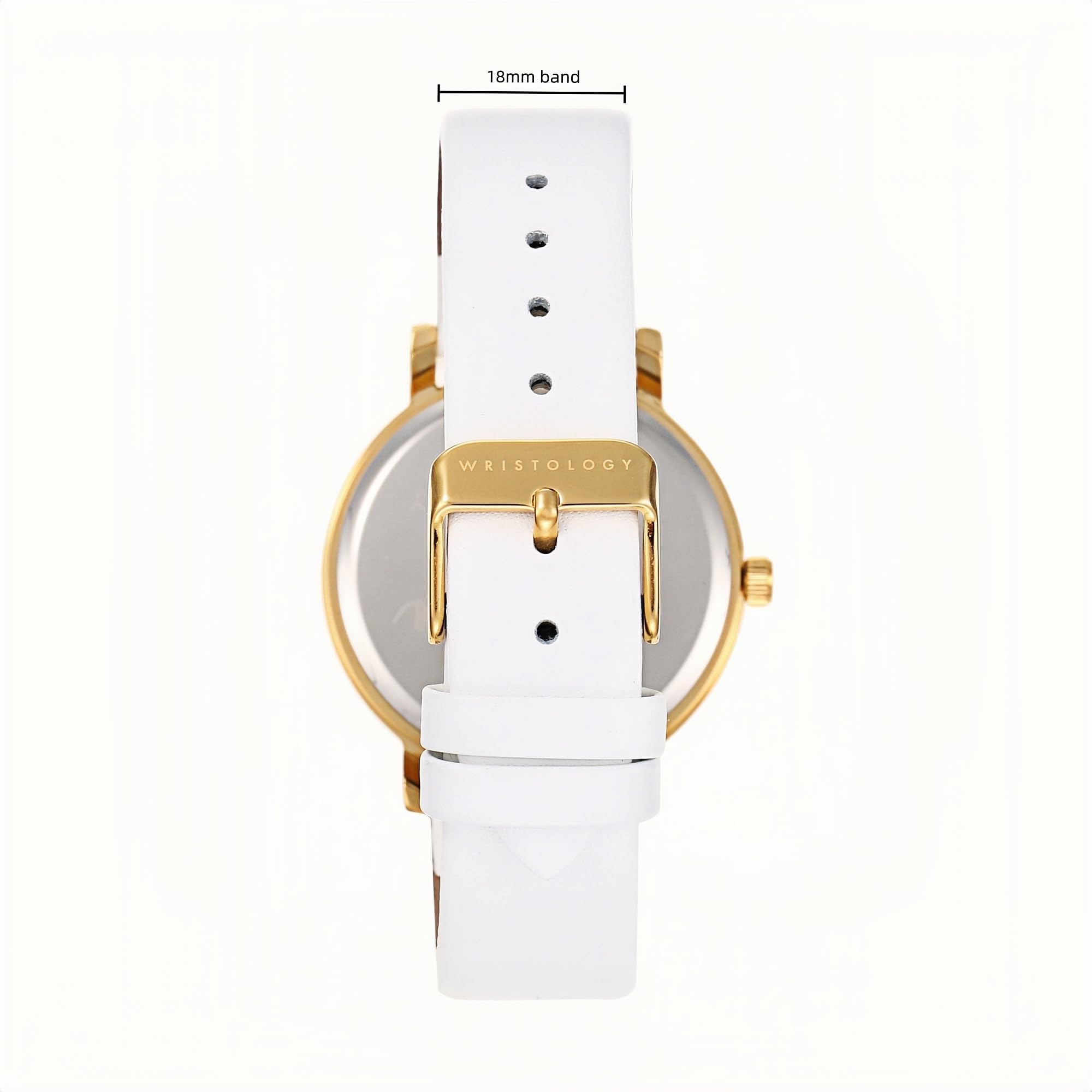 Olivia Numbers Leather Watch in Gold with White leather band, 38mm