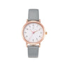 Olivia Numbers Leather Watch in Rose Gold with Grey leather band, 34mm