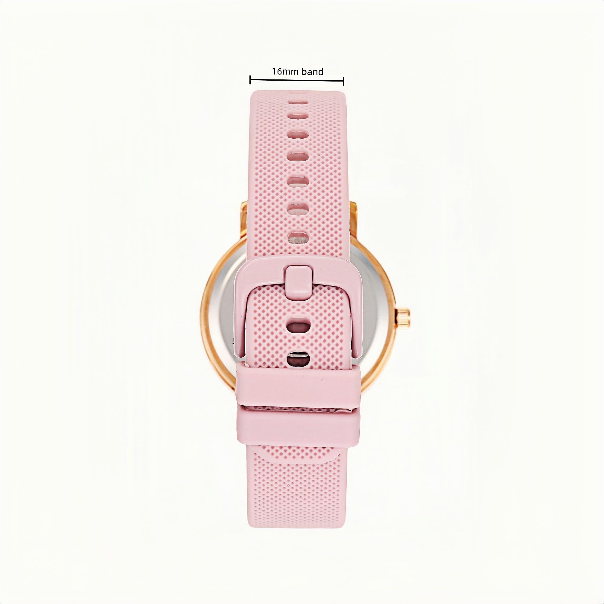 Olivia Numbers Silicone Watch in Rose Gold with Pink silicone band, 34mm