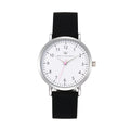 Olivia Numbers Leather Watch in Silver with Black leather band, 38mm