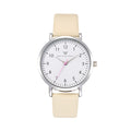 Olivia Leather Watch - Maxi (38mm) / Silver / Beige