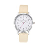 Olivia Numbers Leather Watch in Silver with Beige leather band, 38mm