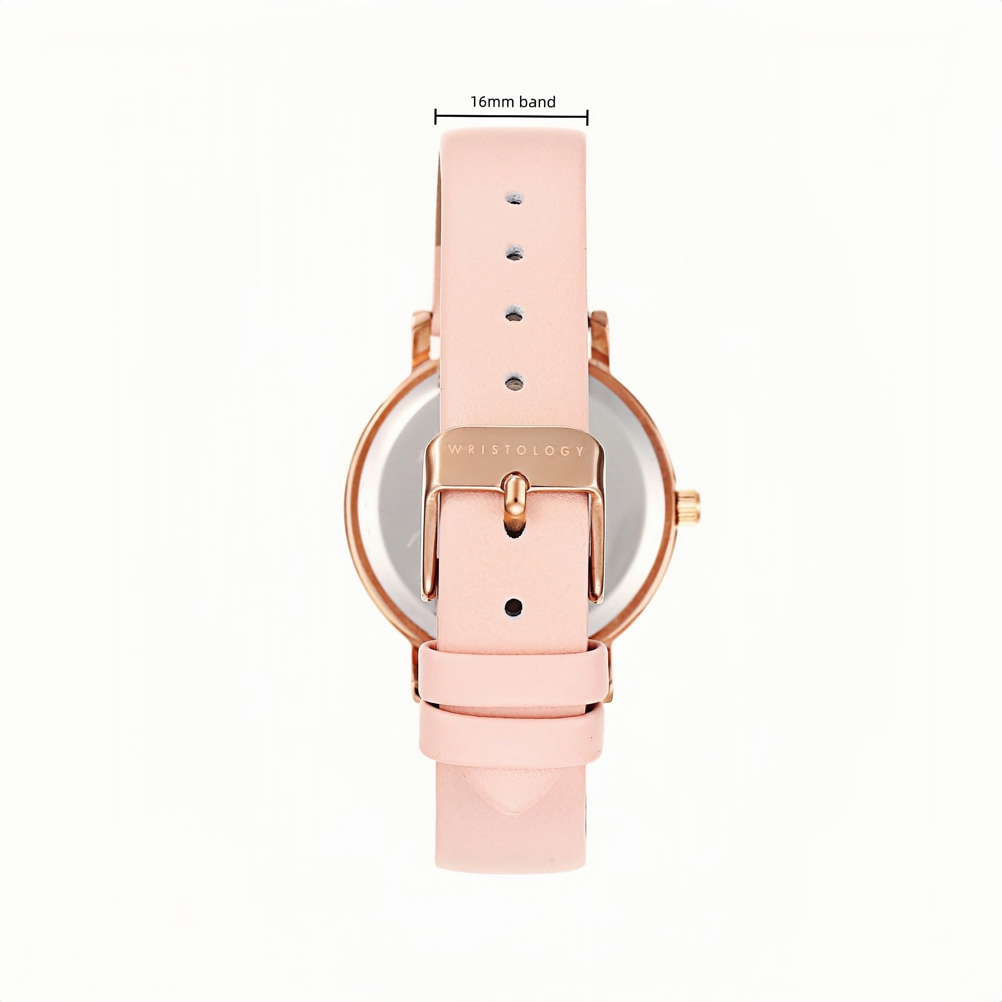 Olivia Numbers Leather Watch in Rose Gold with Pink leather band, 34mm