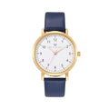 Olivia Numbers Leather Watch in Gold with Navy leather band, 38mm