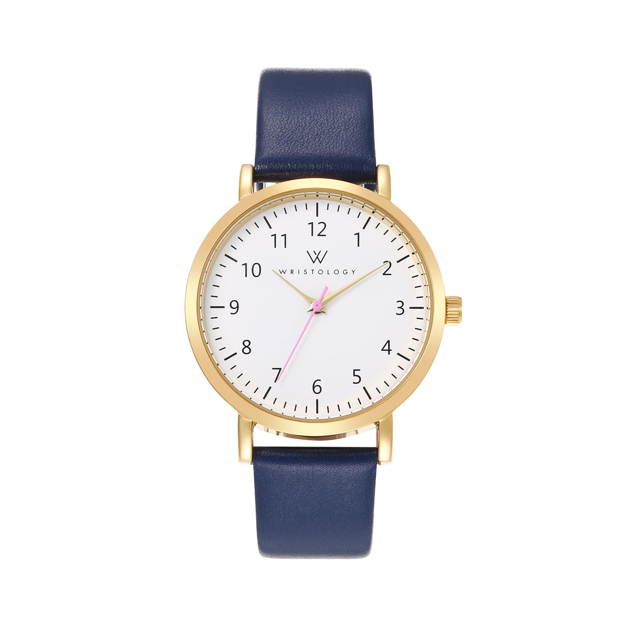 Olivia Numbers Leather Watch in Gold with Navy leather band, 38mm