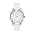 Olivia Numbers Leather Watch in Silver with White leather band, 38mm