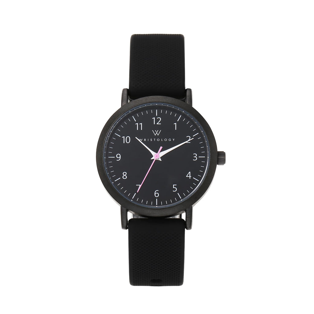 Olivia Silicone Watch - Mini (34mm) / Black / Black