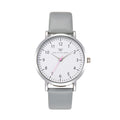 Olivia Numbers Leather Watch in Silver with Grey leather band, 38mm
