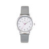 Olivia Numbers Leather Watch in Silver with Grey leather band, 34mm