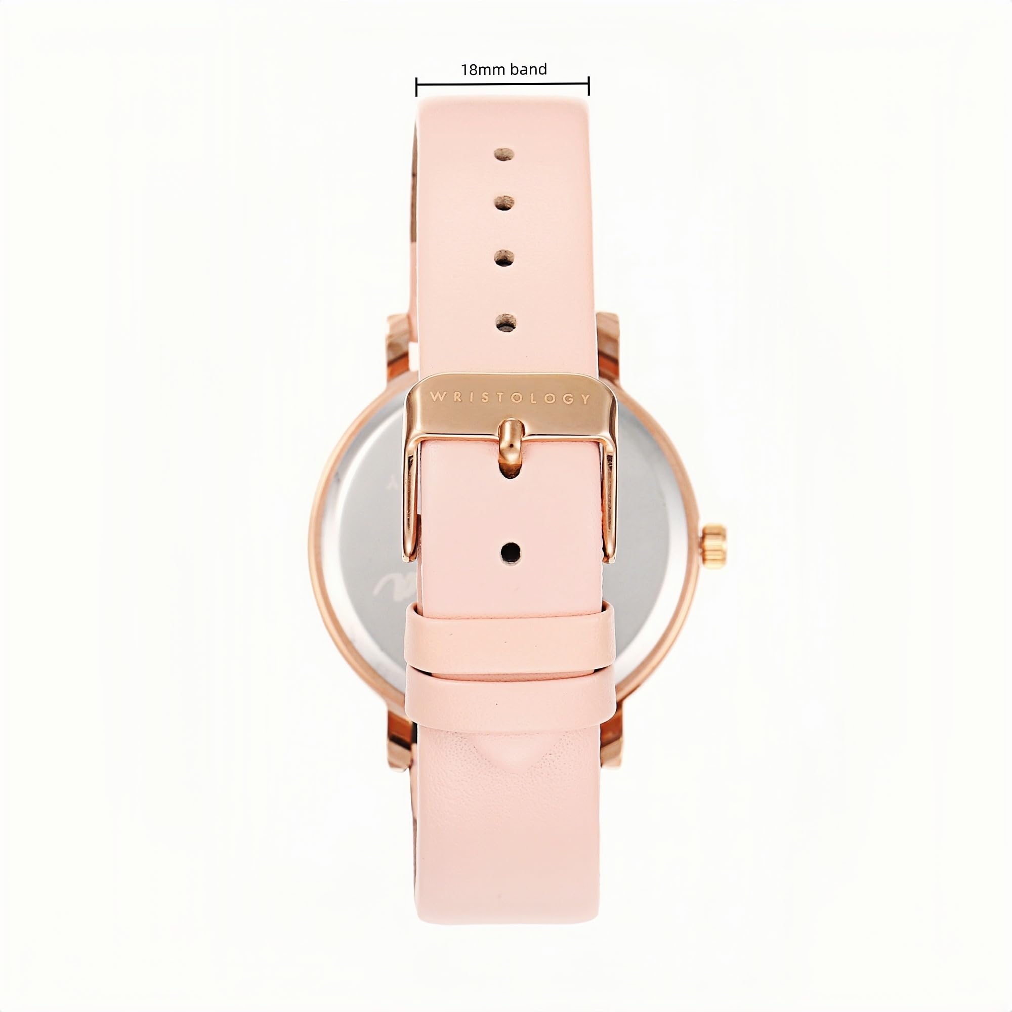 Olivia Numbers Leather Watch in Rose Gold with Pink leather band, 38mm
