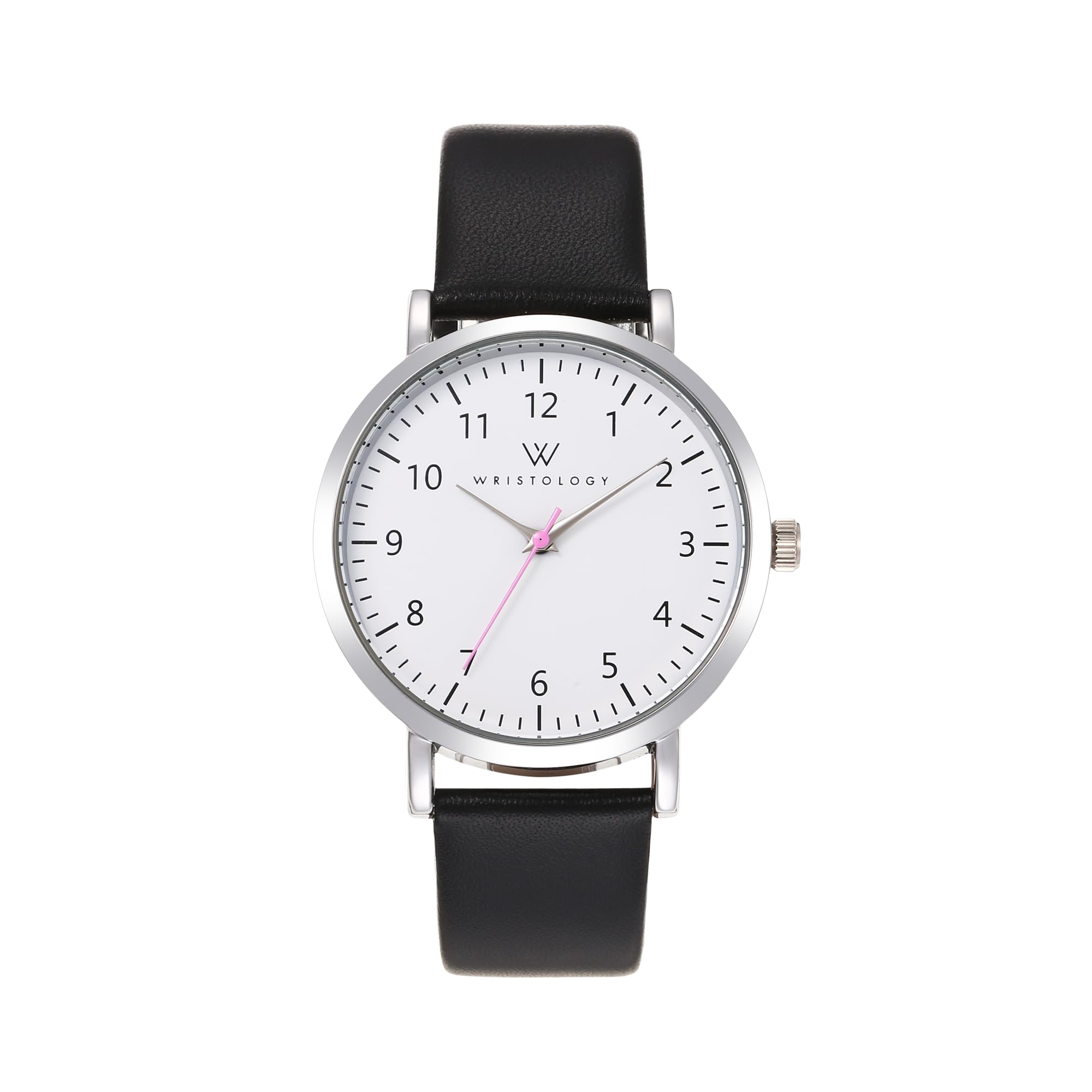Olivia Numbers Silicone Watch in Silver with Black silicone band, 38mm
