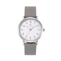 Olivia Numbers Silicone Watch in Silver with Grey silicone band, 38mm