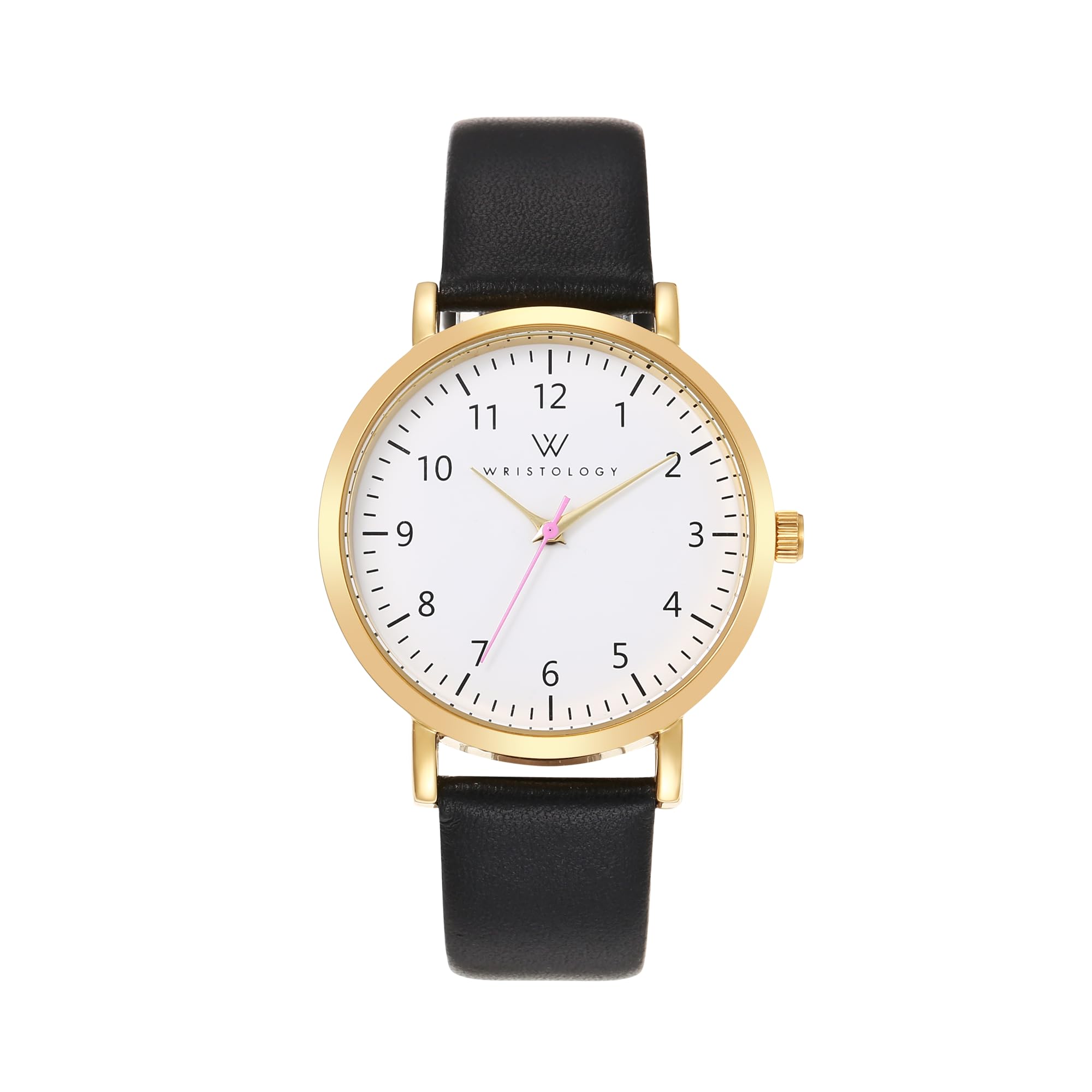 Olivia Numbers Leather Watch in Gold with Black leather band, 38mm