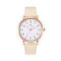 Olivia Numbers Leather Watch in Rose Gold with Beige leather band, 38mm
