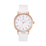 Olivia Numbers Leather Watch in Rose Gold with White leather band, 38mm