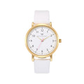 Olivia Numbers Leather Watch in Gold with White leather band, 38mm