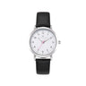 Olivia Numbers Leather Watch in Silver with Black leather band, 34mm