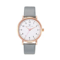 Olivia Numbers Leather Watch in Rose Gold with Grey leather band, 38mm