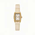 Ruth Oval Watch in Gold with Beige leather band, 19mm