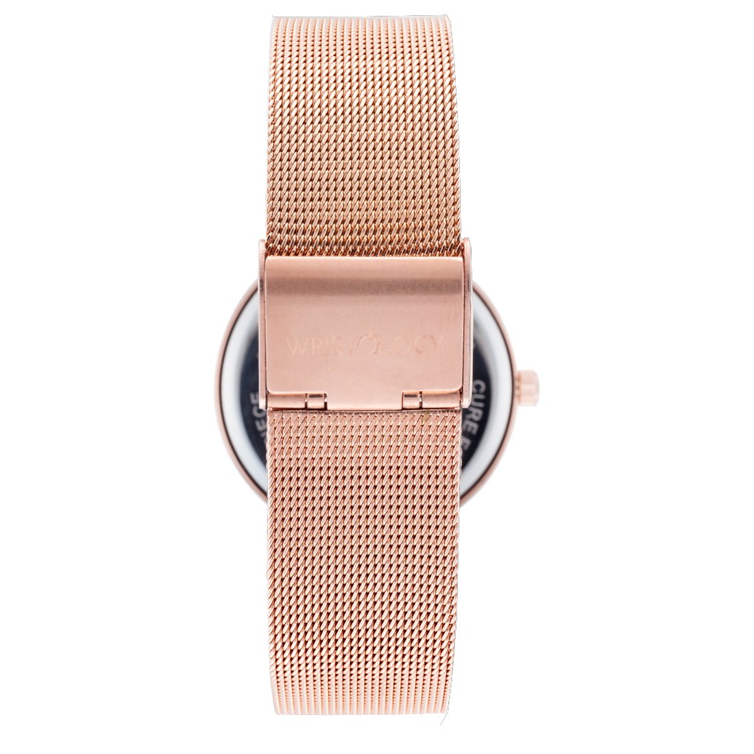 Olivia Crystal Watch in Rose Gold with Rose Gold metal mesh band, 38mm
