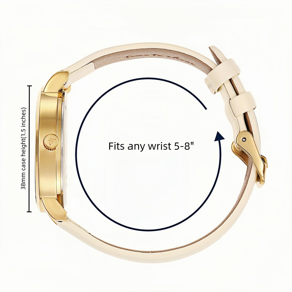 Olivia Crystal Watch - Maxi (38mm) / Gold / Beige