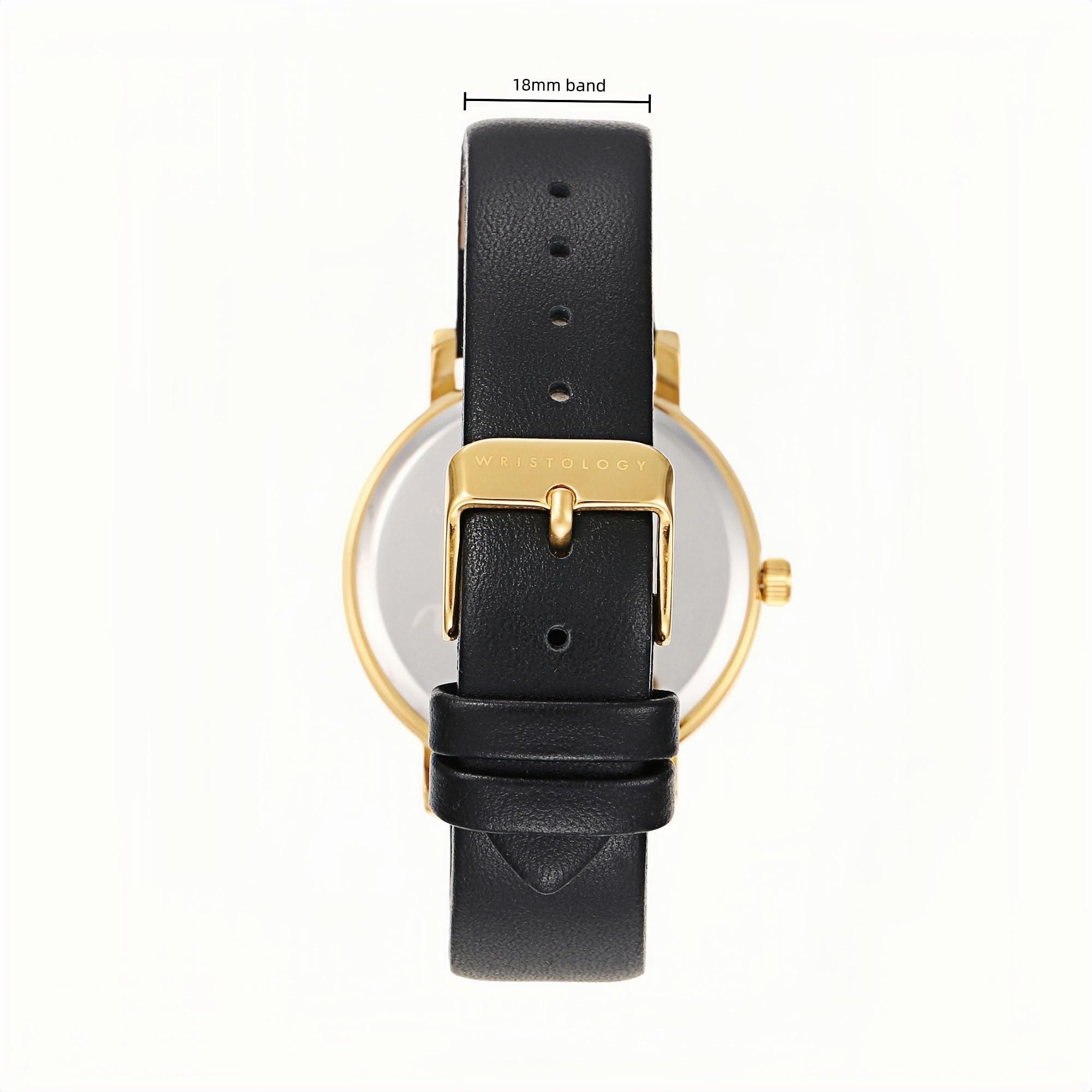 Olivia Numbers Leather Watch in Gold with Black leather band, 38mm