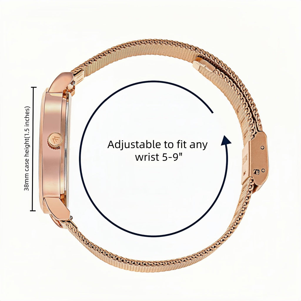 Olivia Metal Mesh Watch - Maxi (38mm) / Rose Mesh