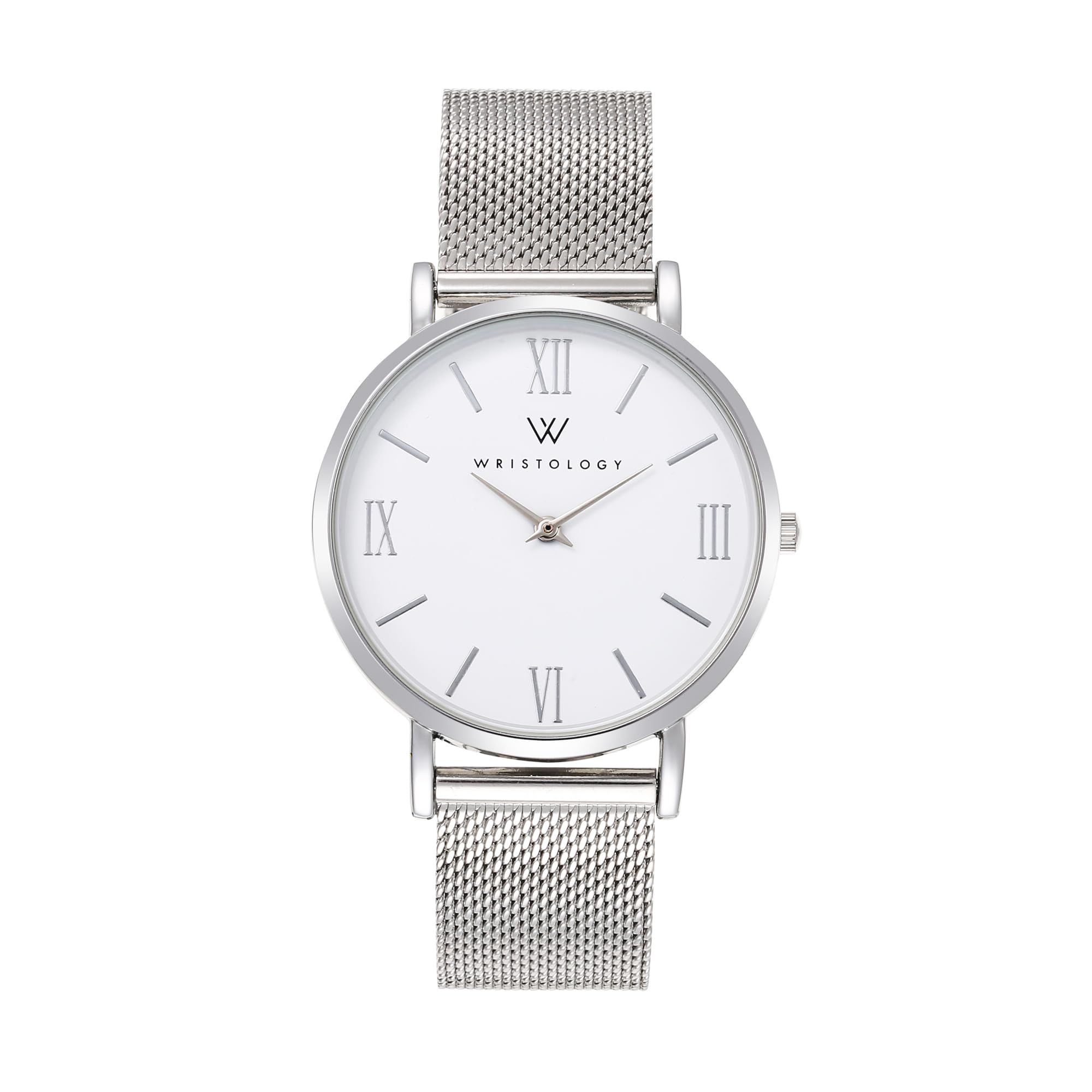 Stella Mesh Watch in Silver with Silver metal mesh band, 38mm