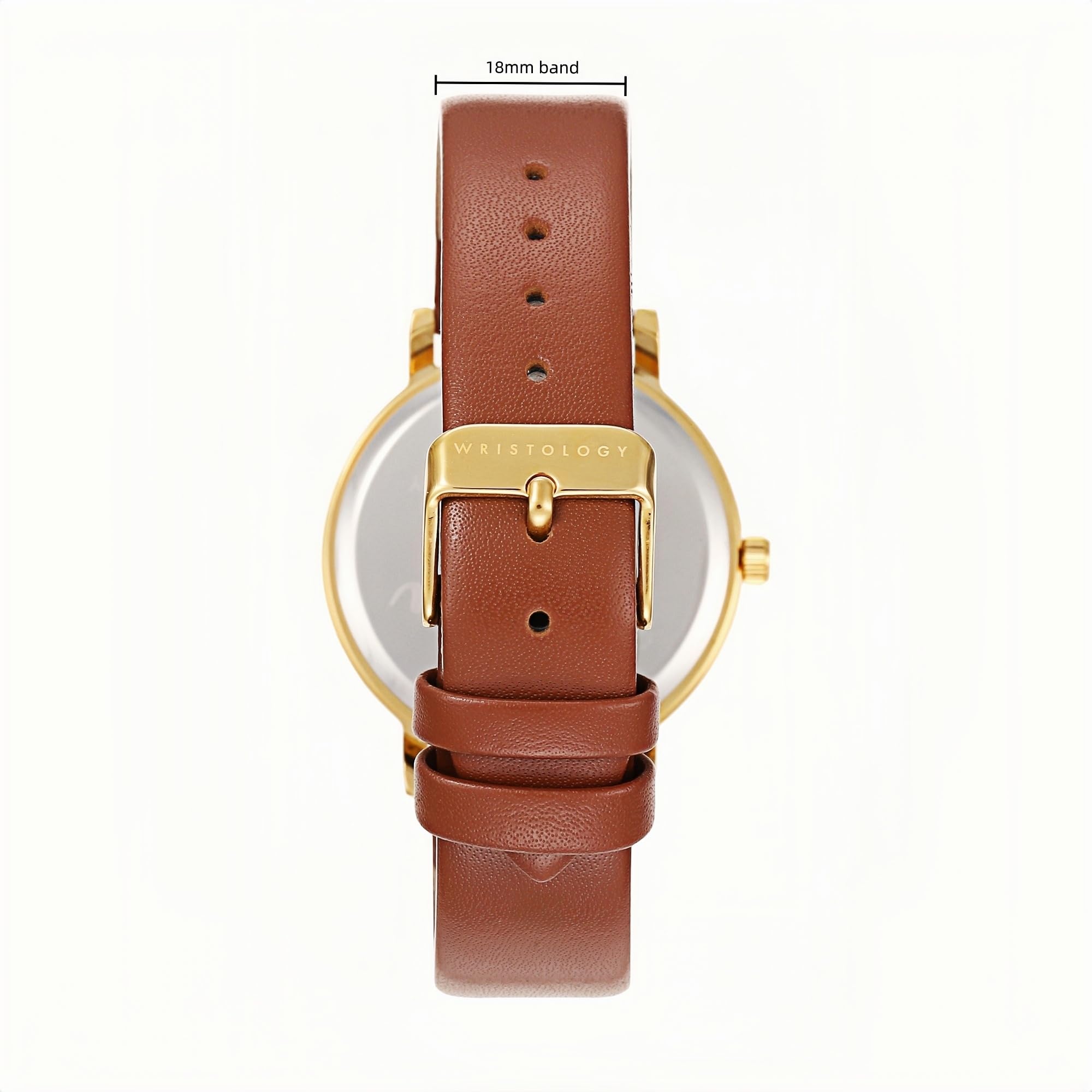 Olivia Numbers Leather Watch in Gold with Brown leather band, 38mm