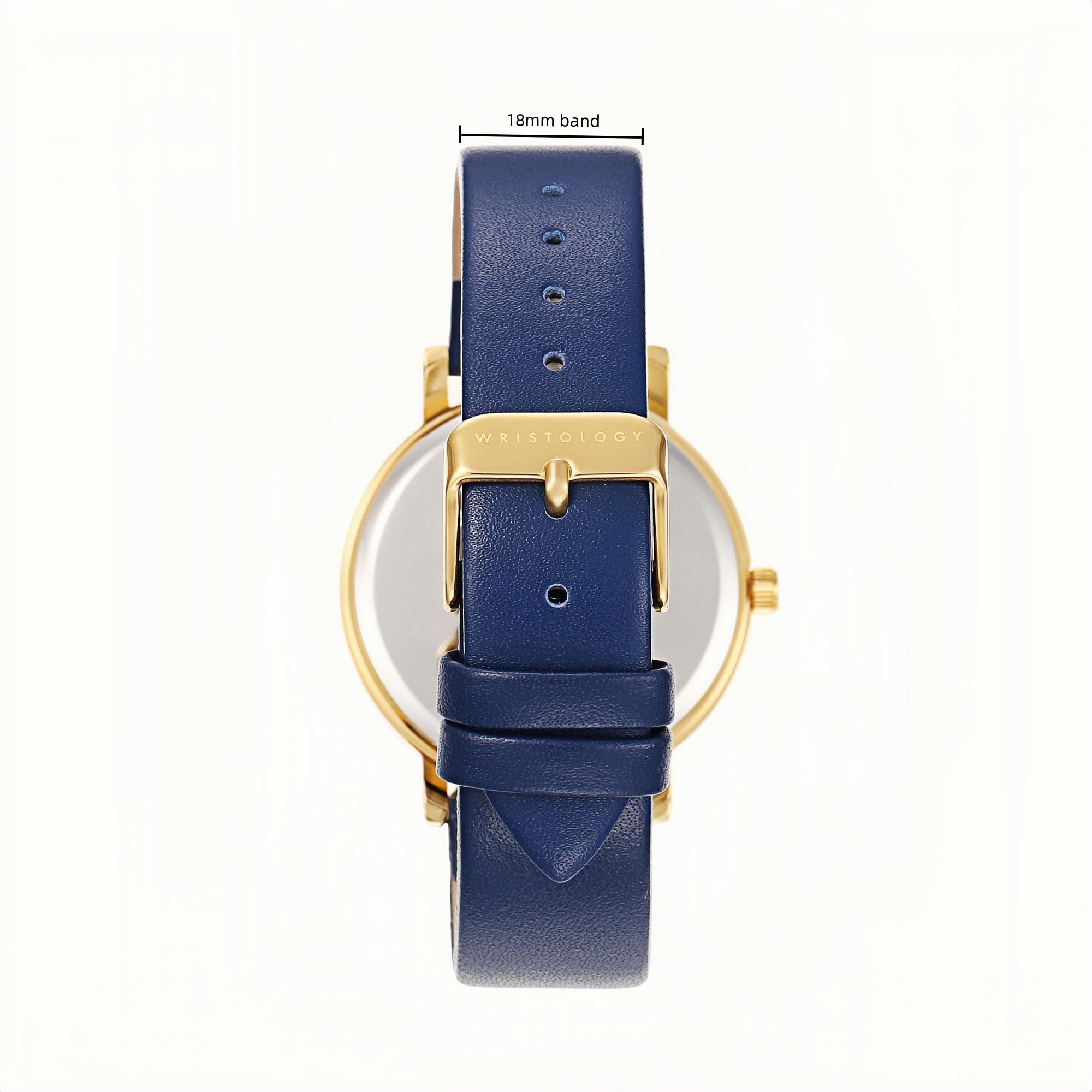 Olivia Numbers Leather Watch in Gold with Navy leather band, 38mm