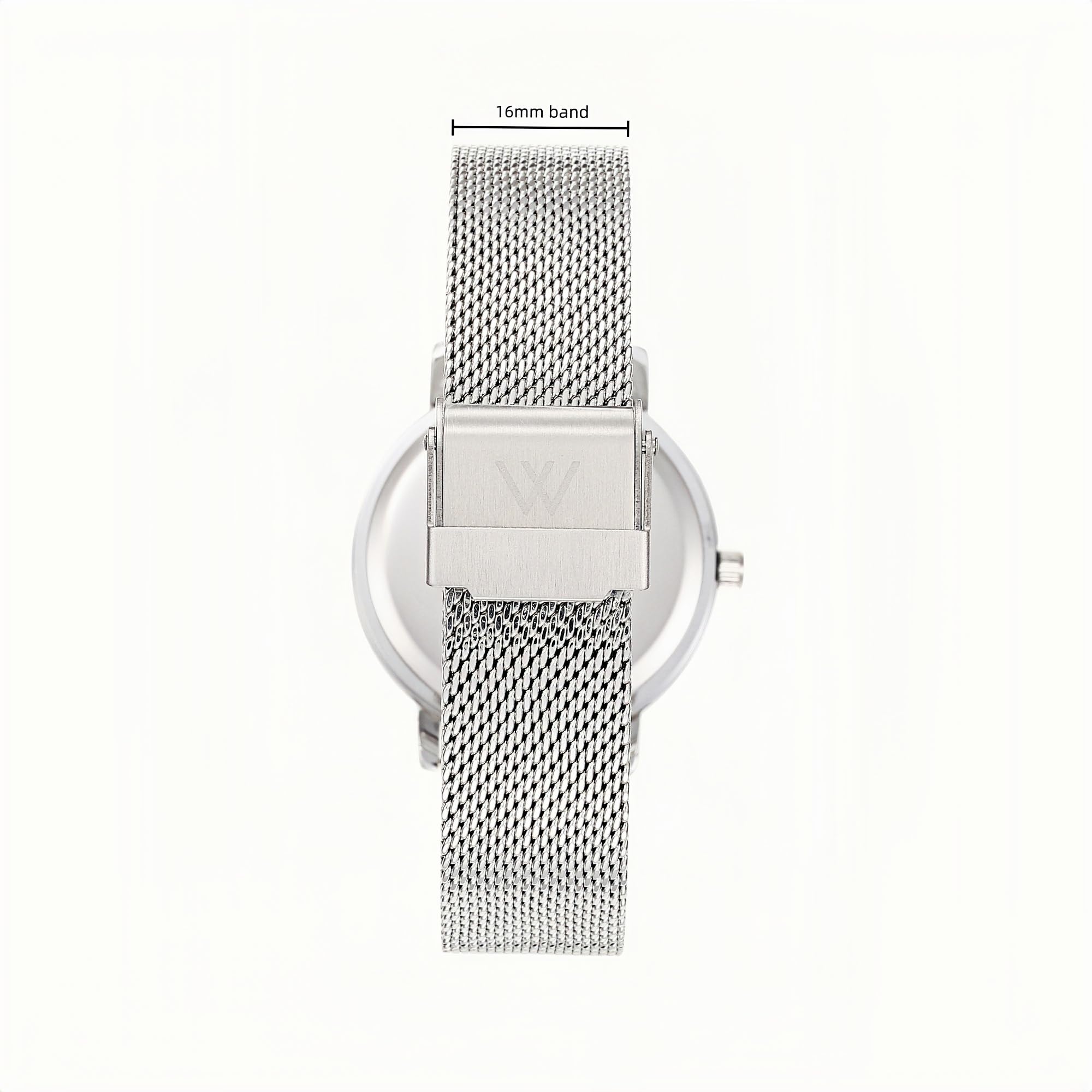 Olivia Numbers Metal Mesh Watch in Silver with Silver metal mesh band, 34mm