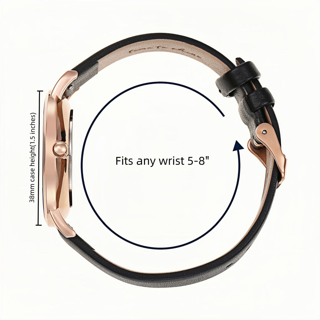 Stella Mesh Watch in Rose Gold with Black metal mesh band, 38mm