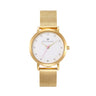 Olivia Crystal Watch in Gold with Gold metal mesh band, 34mm