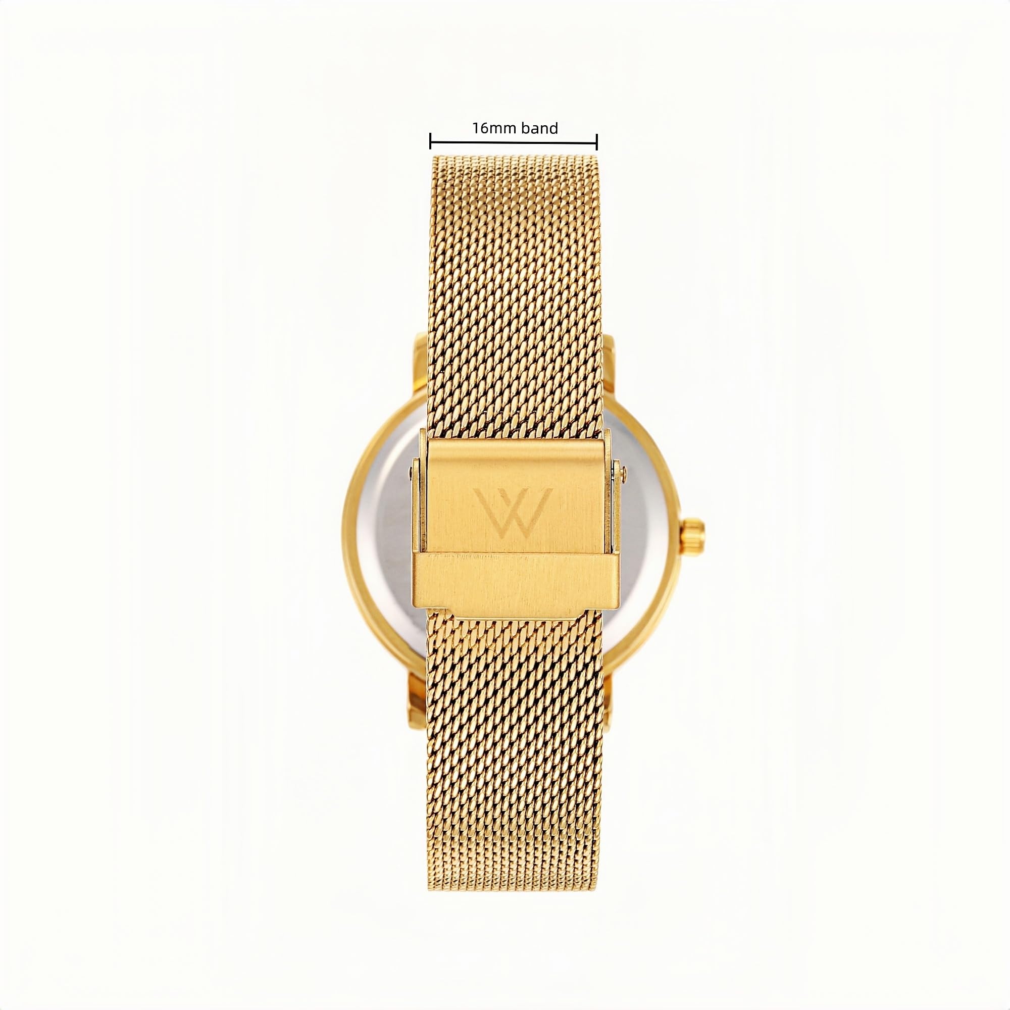 Olivia Numbers Metal Mesh Watch in Gold with Gold metal mesh band, 34mm