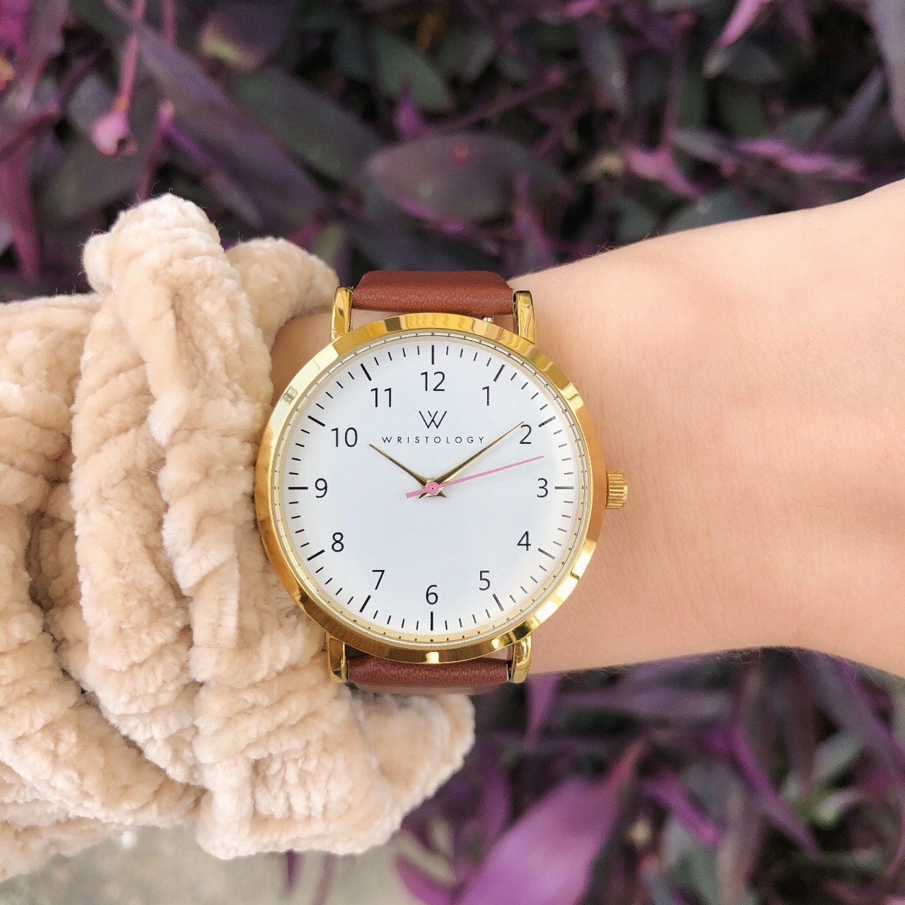Olivia Rose Gold Numbers Leather Watch