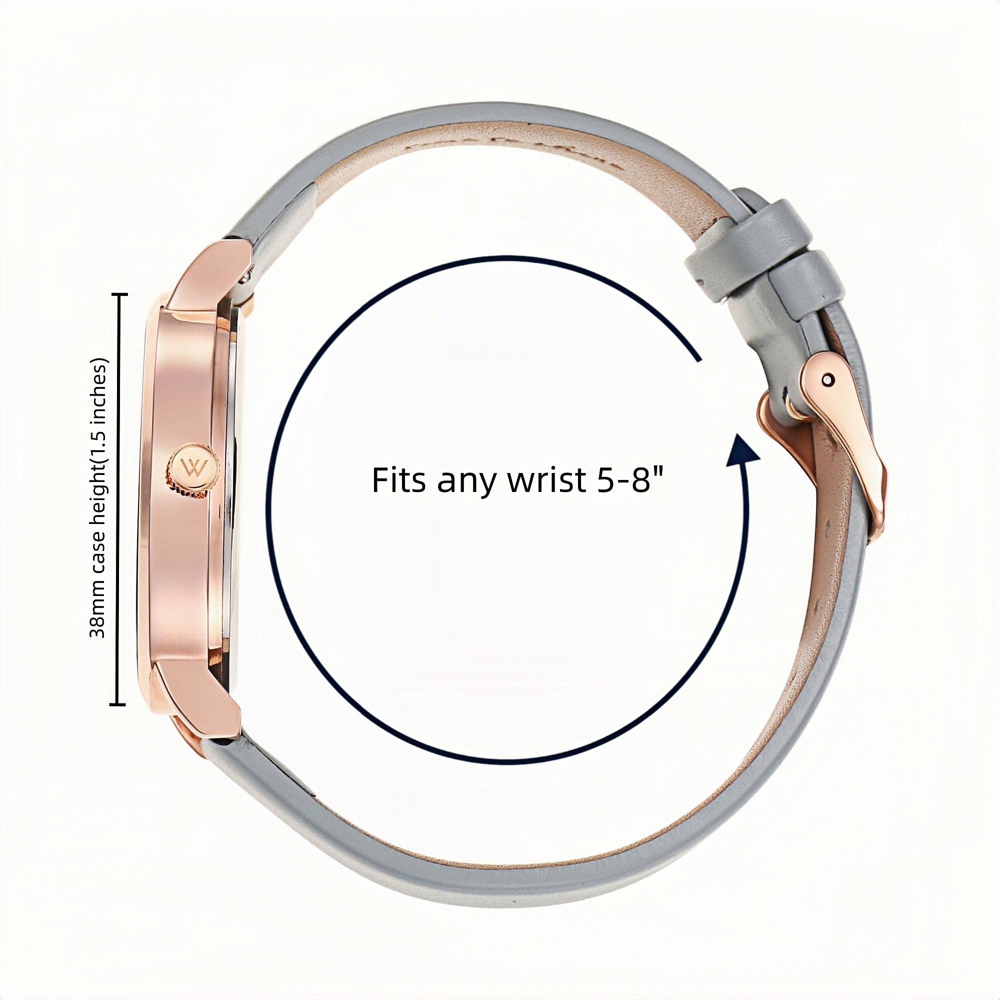 Olivia Numbers Rose Gold / Grey