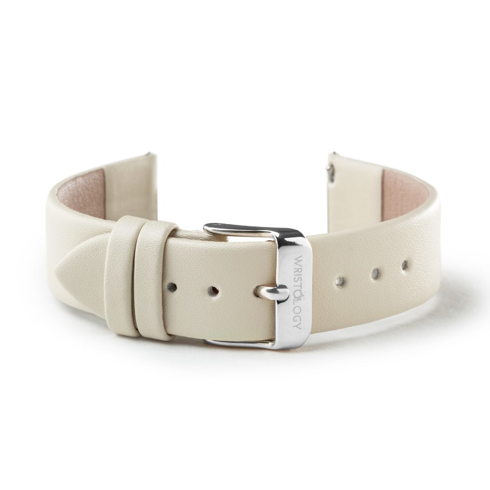 Beige Leather Band with Silver buckle