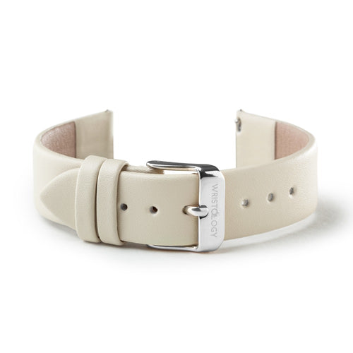 Beige Leather Band with Silver buckle