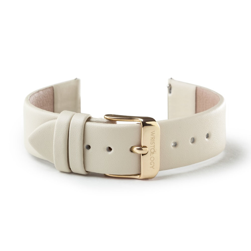Beige Leather Band with Gold buckle