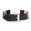 Black Leather Band with Rose Gold buckle