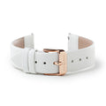 White Leather Band with Rose Gold buckle