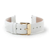 White Leather Band with Gold buckle